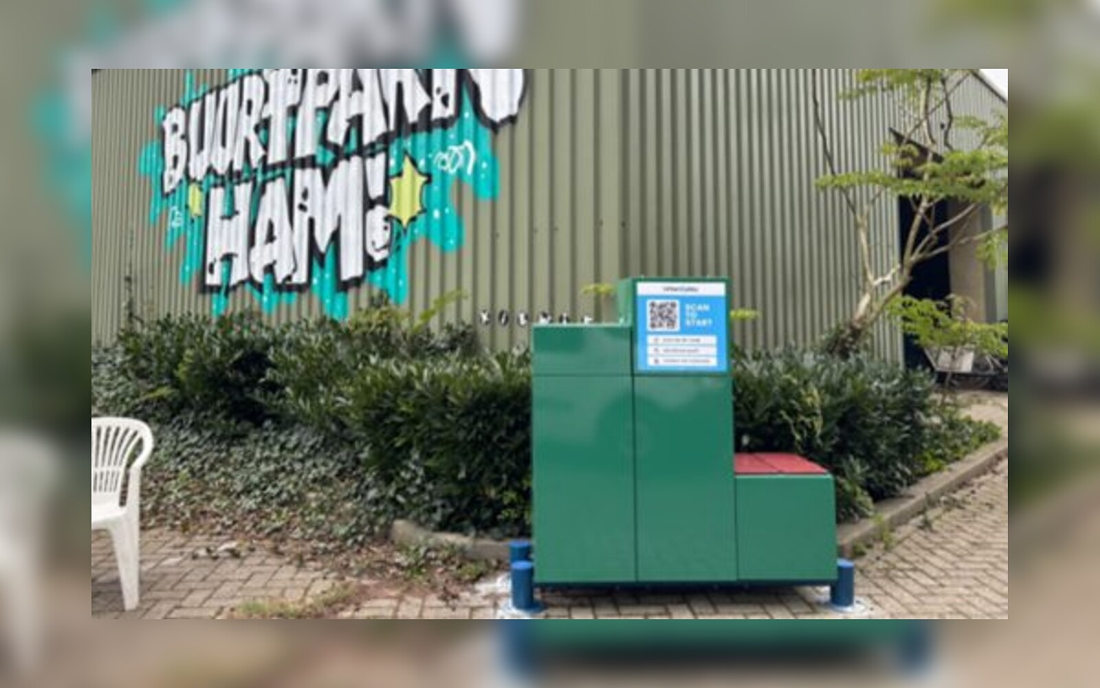 Buurtpark Ham (Fluvius site) — UrbanCubby installation in Ghent