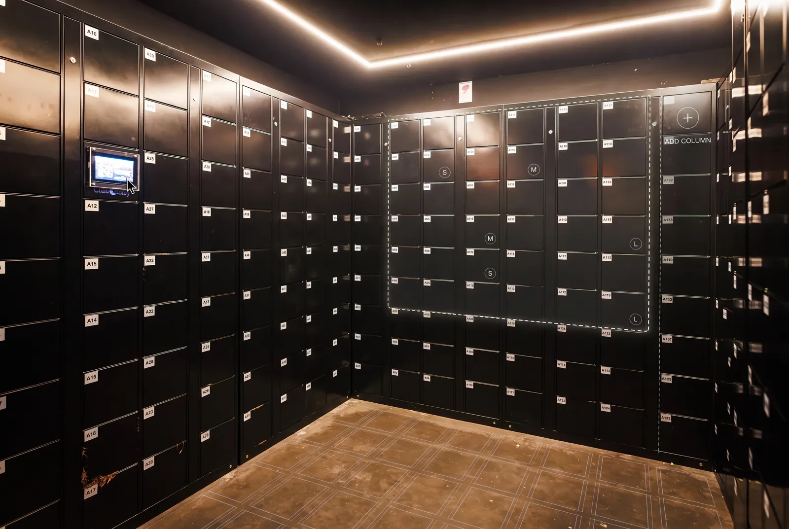 ClubCubby locker wall at IKON Antwerp